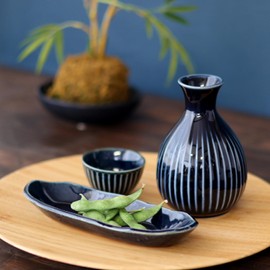 Dolce duo KY-1795 Ochoko Tokkuri Tokkuri Snack Plate, 3-Piece Set, Made in Japan, Mino Ware, Father's Day, Gift for Men
