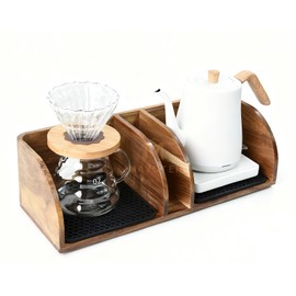 Acacia Coffee Bar Station Organizer Stand Caddy for Chemex Pour Over Maker