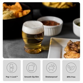 TOSSWARE POP 12oz Pint Jr SET OF 48, Premium Quality, Recyclable, Unbreakable & Crystal Clear Plastic Beer Glasses, 48 Count (Pack of 1)
