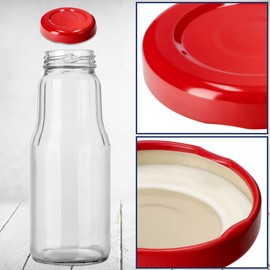 KADAX Screw Cap for Jars, Twist Off Metal Lids fi 33mm, Replacement Lids for Mason Jars, Lids for Jars, Bottles and Mason Jars (Pack of 50, Red)