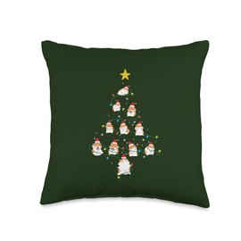 Guinea Pig Christmas Tree Gifts & Apparel Funny Cute Guinea Pig Christmas Tree with Fairy Lights Throw Pillow, 16x16, Multicolor
