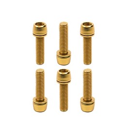 Chooee - Tornillos de vástago para bicicleta de montaña, 6 unidades, M5 x 18 mm, tornillos para bicicleta de carretera, para MTB DH BMX, color dorado