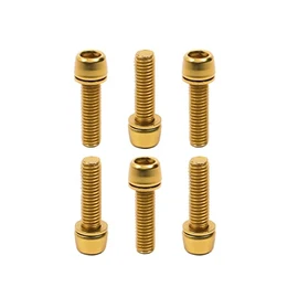Chooee - Tornillos de vástago para bicicleta de montaña, 6 unidades, M5 x 18 mm, tornillos para bicicleta de carretera, para MTB DH BMX, color dorado