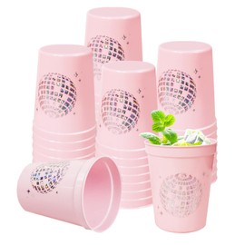 QYCX 20 PCS Disco Cups Disco Party Decorations, Plastic Cups Bachelorette Cups Disco Party Cups Disco Ball Drink Cups for 90s Party Supplies Disco Birthday Party Supplies Disco Theme Party Favors