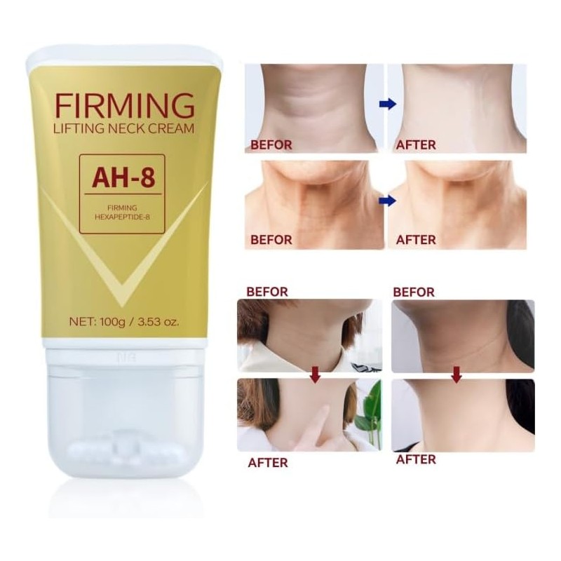 AH-8 Crema Reafirmante para Cuello, Fórmula Lifting, 100g