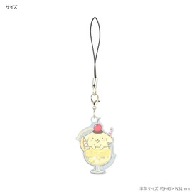 Gourmandise SANG-314PN Sanrio Characters Mobile Acrylic Strap, Pom Pom Pudding,, pom pom pudding
