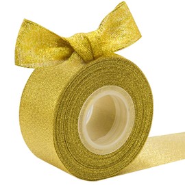 Gold Silver Ribbon for Christmas, Valentines Day, Birthday for Craft (Gold, 1-1/2")