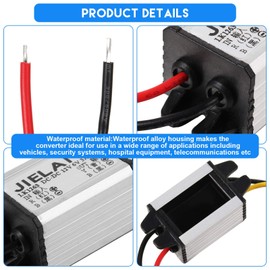 2 Pcs Waterproof Car Power Converter, 12V to DC 6V Buck Converter Voltage Regulator,8-22V to 3-15V 3A 18W Adjustable Volt Module Power Supply Adapter for Auto Car Truck Vehicle Boat Solar System