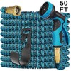 50FT/100FT Expandable Garden Water Hose with 10 Function Nozzle:_BLUE B_50FT