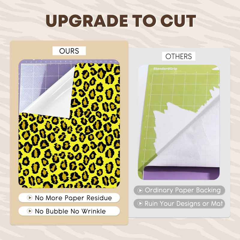 Tintnut Leopard Pattern Permanent Vinyl - 8 Sheets 12"x10" Cheetah