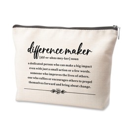 Difference Maker Makeup Pouch - Thoughtful Gift for A Leader - Gifts for Inspirational Teacher - Cosmetic Bag