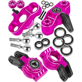 RCarmubWow RC Alloy Front Knuckles Steering Blocks &Rear Hub Stub Axle Carriers Upgrades Part for 1/8 Typhon/Talion 6S BLX,1/7 Infraction/Felony/Mojave/Limitless 6S BLX,#AR330193#AR330187,Pink