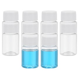 PATIKIL 10 Pcs 20ml Reagent Bottles, PET Wide Mouth Round Bottles with Screw Cap for Lab Water Reagent Liquids Solid Sample Storage Seal, Transparent