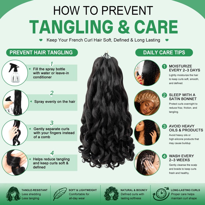 French Curl Braiding Hair 12 Inch 1B 4 Packs