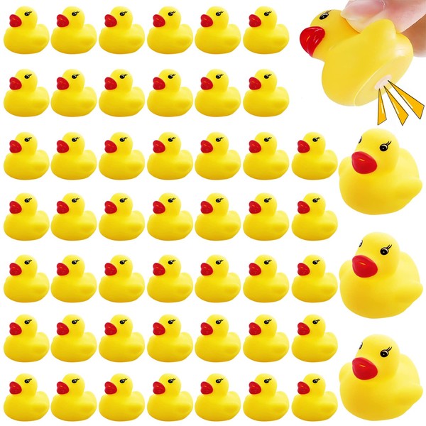 JEFFOUOO Pack of 50 Bath Ducks, Squeaky Ducks, Rubber Ducks, Rubber Ducks, Bath Toy for Shower, Birthday, Party Items