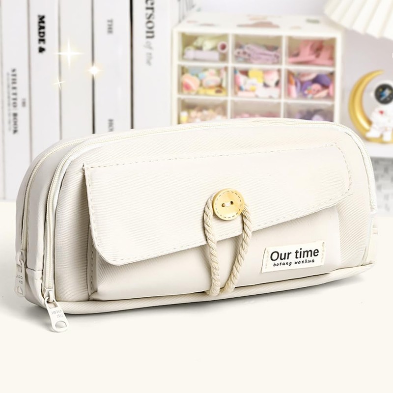 Cedar Eight Pencil Case, Large Capacity, Soft, Cute, Convenient, Solid,