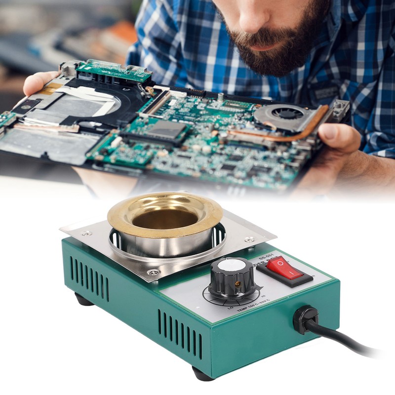 150W Round Solder Pot Stainless Steel Ti Plating Electronic Soldering