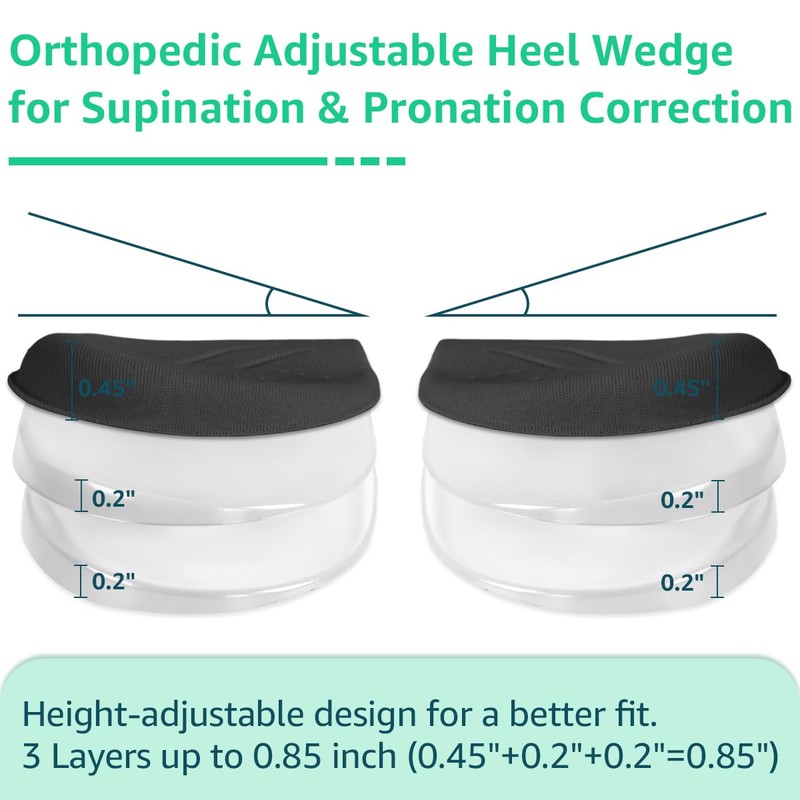 Skyfoot 3 Layers Adjustable Heel Wedge Inserts for Supination &