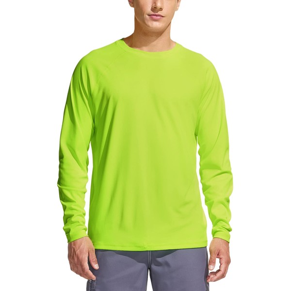 TSLA Men's Rashguard Swim Shirts, UPF 50+ Loose-Fit Long Sleeve