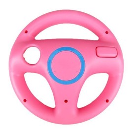 AMEEGO Steering Wheel Design Stand Mario Kart Racing Game Steering Wheel Stand For Wii Game Controller (Pink)