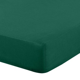 Eurofirany - Fitted Sheet 180 x 200 cm - Basic Cotton Flat Sheet with Elastic Band, Durable - for Thick Mattresses 30 cm Deep Pocket - Many Colours, Green