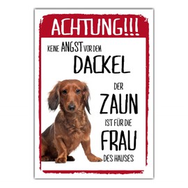 Dachshund Dog Sign Warning Fence Woman Saying Teckel Door Sign Dog Sign Warning Sign Gift Idea Funny Saying Dog Motif Aluminium Weatherproof Dog Sign