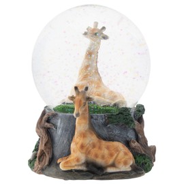 Elanze Designs Giraffe Friend Couple 100MM Sturdy Wind Up Musical Glitter Water Snow Globe Magical Tabletop Dresser Nightstand Figurine Decoration Plays Tune Born Free