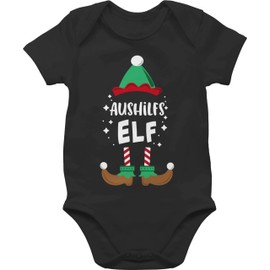 Shirtracer - Baby Bodysuit Boy Girl - Christmas Baby Gifts Christmas - Christmas Back-Up Elf, 1 black