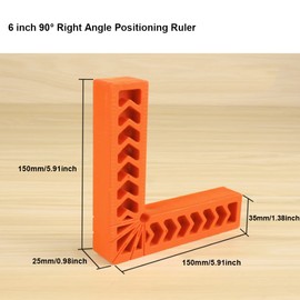 TopHomer 2 Pcs 90 Degree Positioning Squares Right Angle Clamps Positioning Woodworking Tools Multi-angle Scale Design Easy to Measure and Read Data(6inch 150mm)