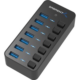 Sabrent Apagadores de Potencia Individuales y LED, 7-Port