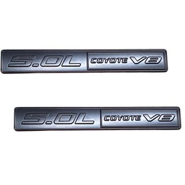 Fidida 2PC 5.0L Coyote V8 Emblem Decal Car Engine Letters Decal Plating Badge 3D Metal Style Fit for F150 5.0L Engine Truck All Black