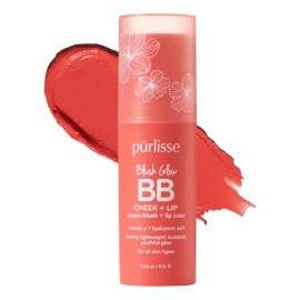 Rubor Purlisse Blush Glow BB Cheek + Lip Summer Coral Barra Labial