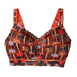 Cosabella Womens Say Never Printed Super Curvy Sweetie Bralette, Kente, Medium
