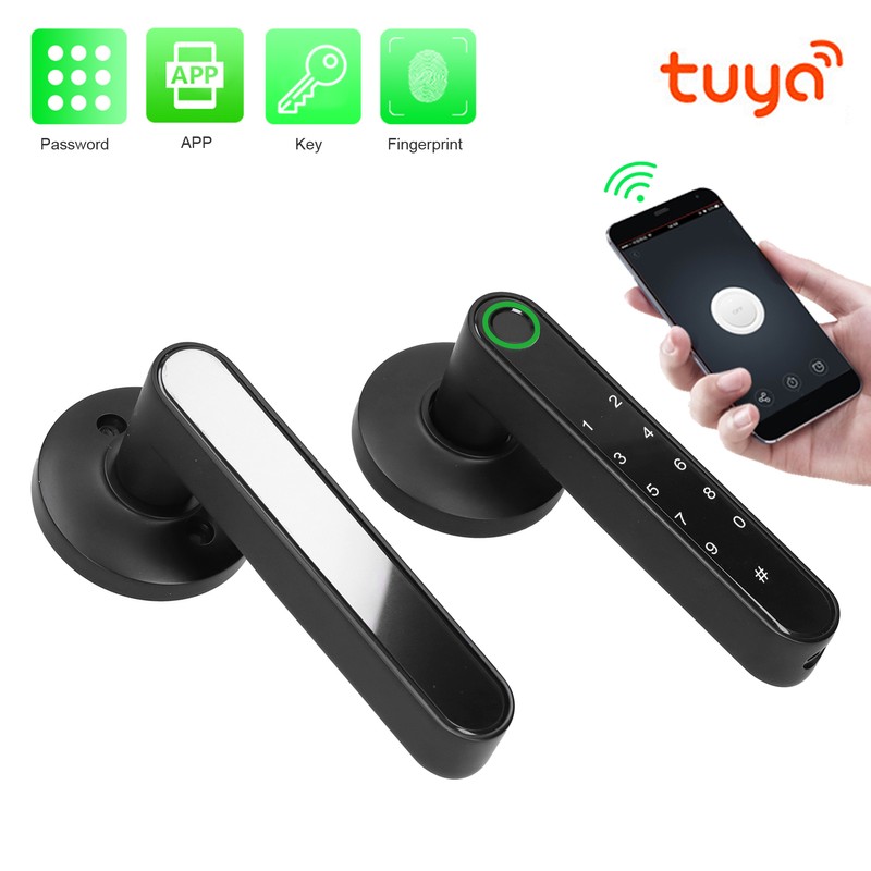 Fingerprint Lock Keyless Entry Smart Handle Password Electronic for Tuya