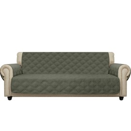CHHKON Sofa Cover 100% Waterproof Non-Slip Quilted Furniture Protector Sofa Slipcover for Children, Pets for Leather Couch (Green, 78")