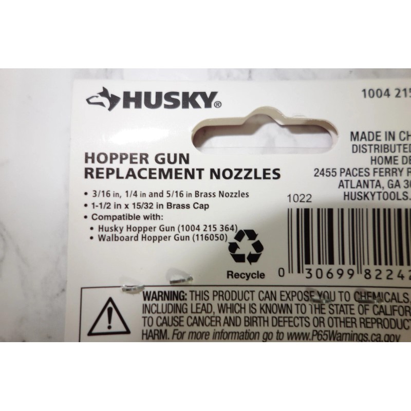 Husky Hopper Gun Texture Sprayer Replacement Nozzles (3-Pack) 3/16", 1/4