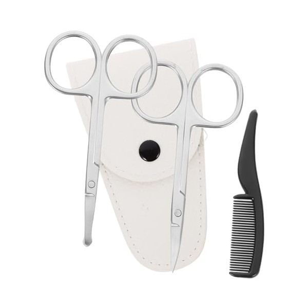 4pcs Precision Beard and Nose Hair Scissors Set Stainless Steel
