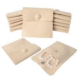 Heliltd 12pcs Microfiber Jewelry Pouch 8x8cm Microfiber Jewelry Bags Microfiber Jewelry Packaging Bag Luxury Small Jewelry Gift Bags Small Jewelry Pouch Snap Button Envelope Style Packaging