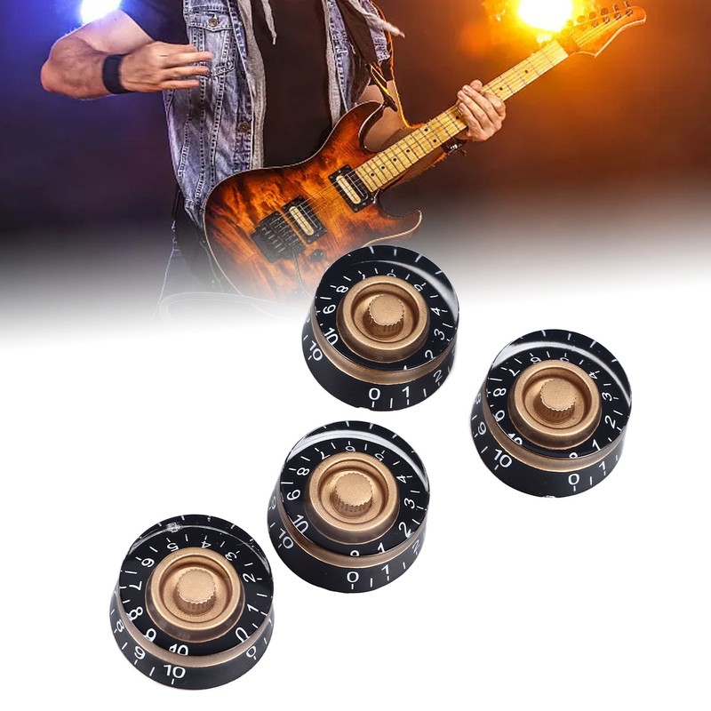 4PCS Electric Guitar Bass Knobs Potentiometer Knob Caps for Volume
