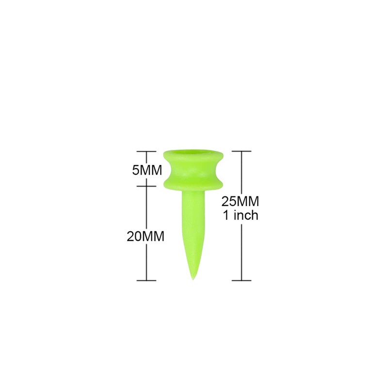 Zivisk Golf Tees Plastic 25MM 100 Count Small Green Golf
