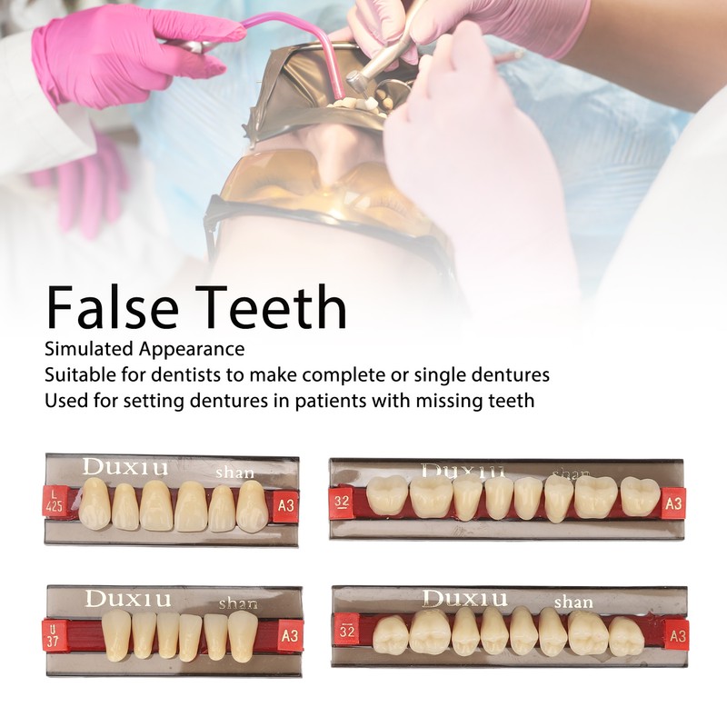 Dental Synthetic Resin Denture Tooth Professional Men Women Shade A3