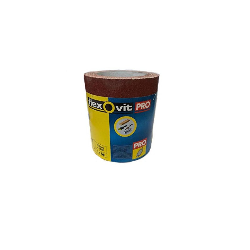 115mm x 10m 120 Grit Sandpaper Roll Flexovit Pro By