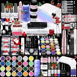 Kit profesional Morovan de uñas acrílicas con luz U V - Todo suministro de herramientas de decoración para bricolaje en casa