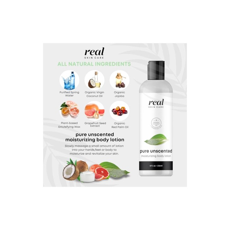 Real Skin Care- Loción corporal orgánica | Reafirma e hidrata