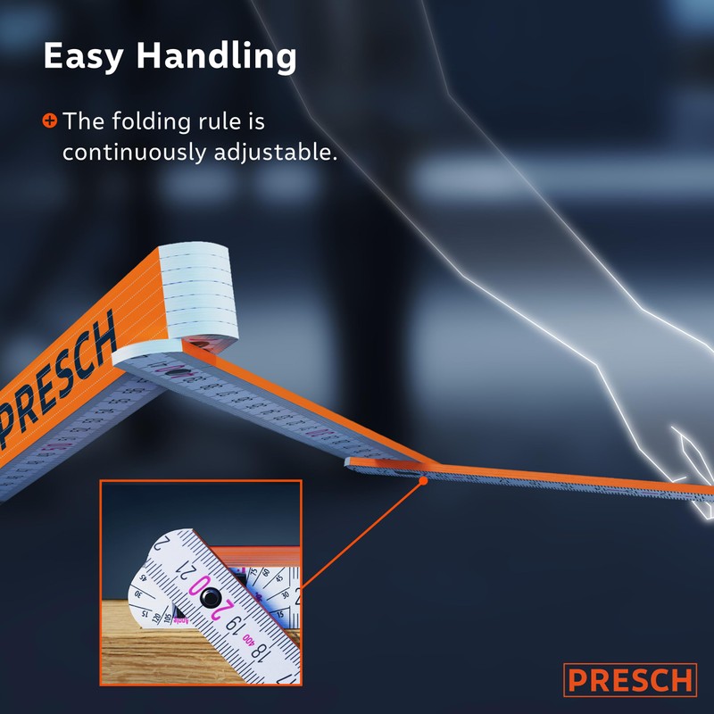 Presch Folding Rule 2m with Angle Scale | Wood |