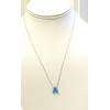 LaTisoro 925 Solid Sterling Silver Blue Opal Tiny Letter Initial