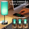 Gugsey Table Lamp with USB Port - Teal Desk Lamp,
