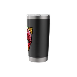 Xmas Lights Santa Hat Red Salmon Fish Christmas Stainless Steel Insulated Tumbler