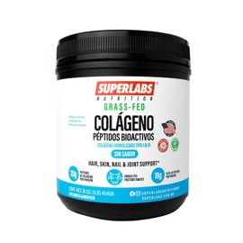 Superlabs Nutrition SKIN, HAIR & NAILS | Grass Fed Colageno Peptidos Bioactivos, colageno hidrolizado tipo I Y III 454g 22 Servicios