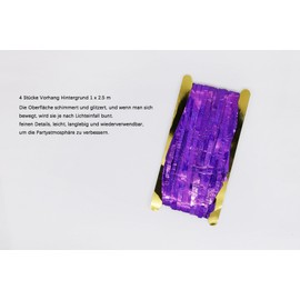 SHOWLL Pack of 4 Purple Tinsel Curtains, Glitter Curtain, 1 m x 2.5 m, Sparkle Curtains, Decoration for Birthday Party, Wedding Photo Background, Christmas, Disco Party